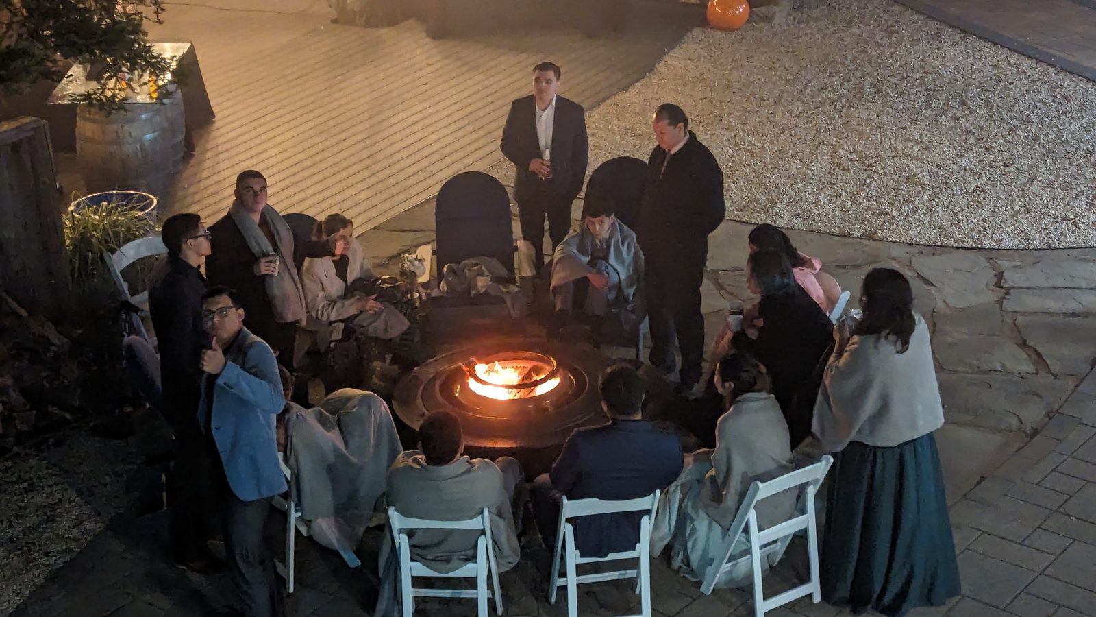 An evening fire pit gathering