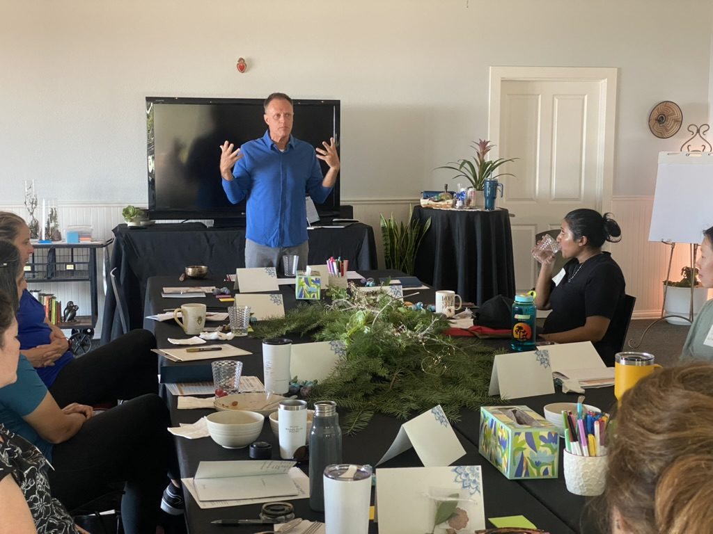 Greg teaching a meditation and mindfulness class